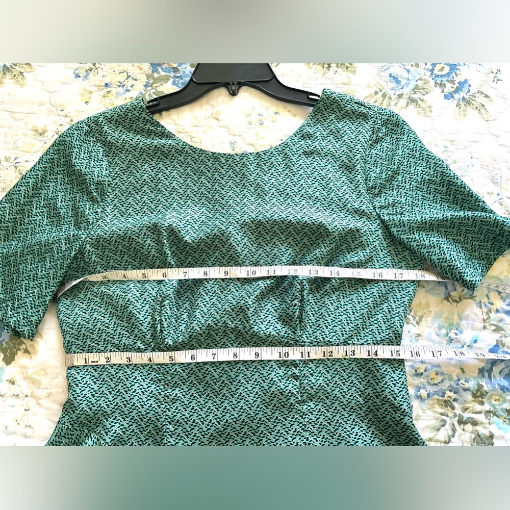 $298 Nanette Lepore Green Silk Dress Fit & Flare size 8-10 NWOT - Picture 8 of 12